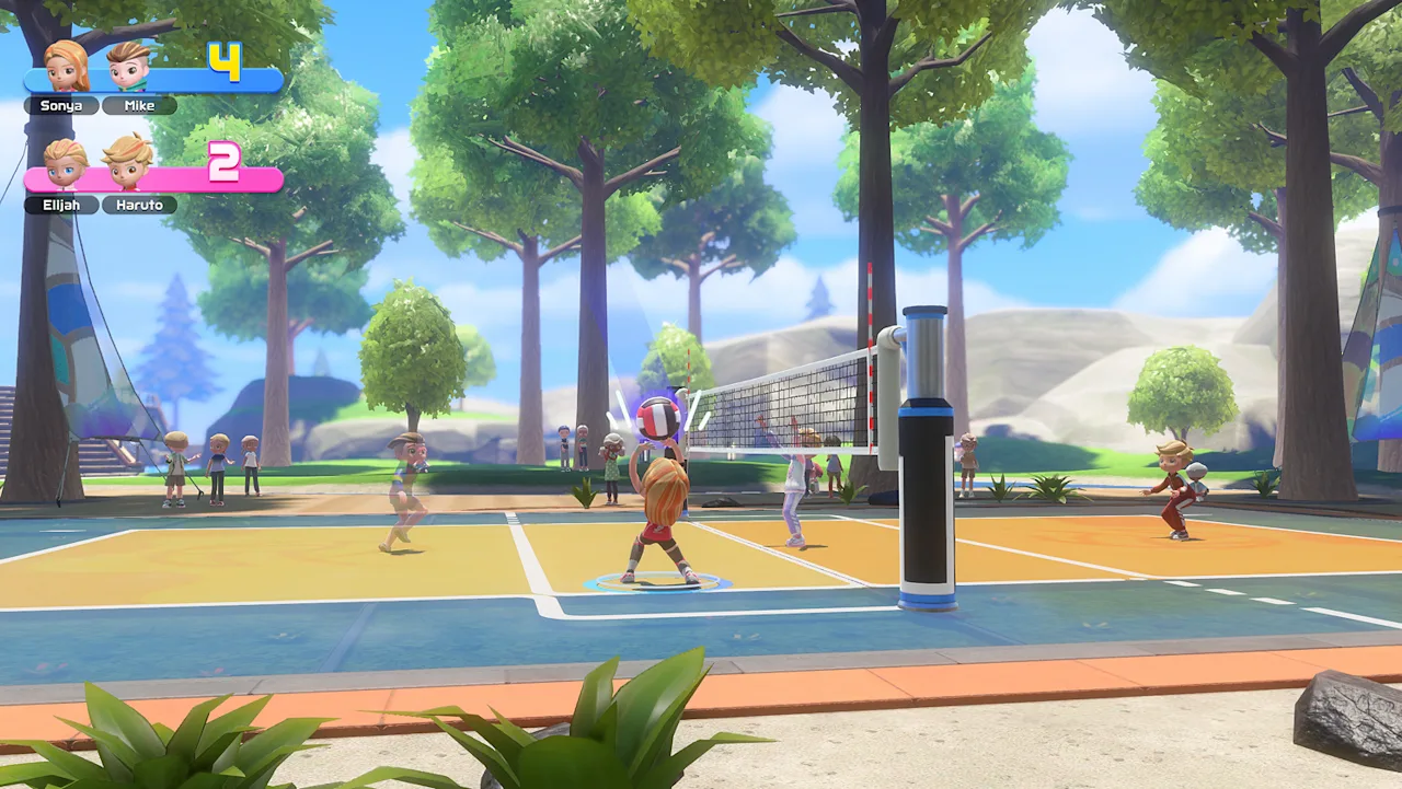 Four-player local Basketball match on one screen